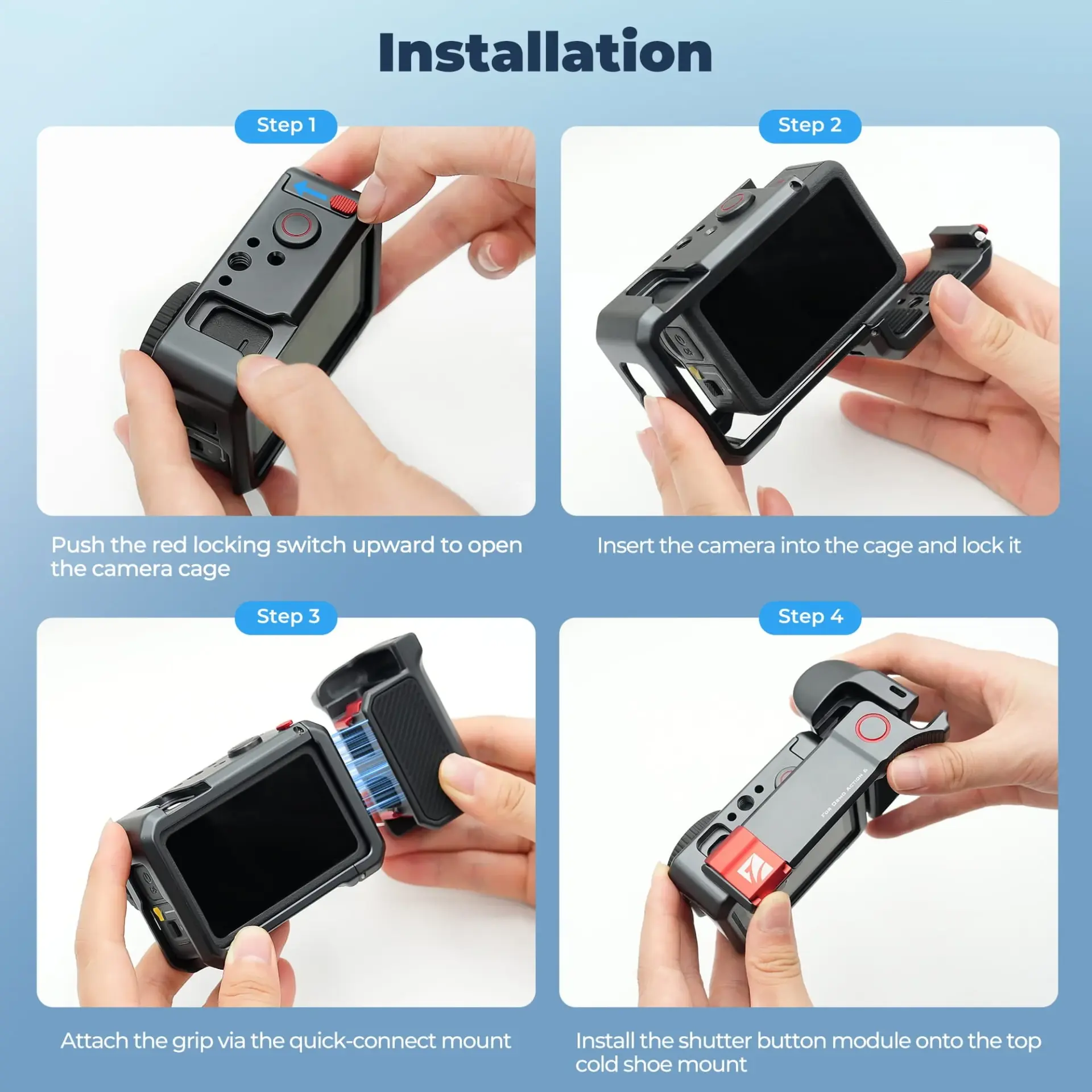 Freewell Freewell DJI Osmo Action 6 Creator Pro Cage Görsel 4