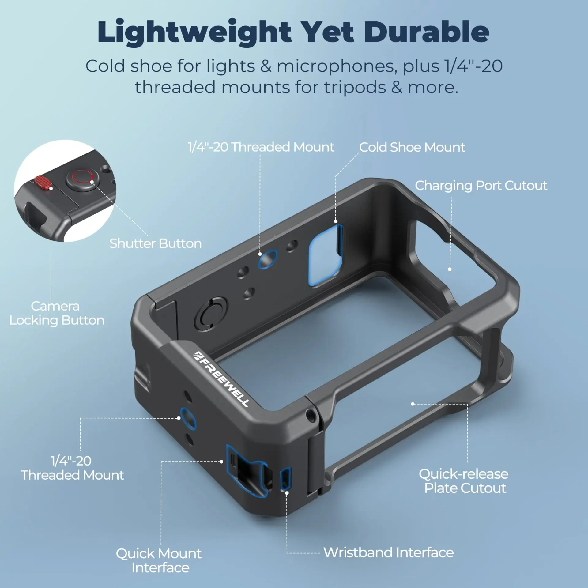 Freewell Freewell DJI Osmo Action 6 Creator Pro Cage Görsel 5