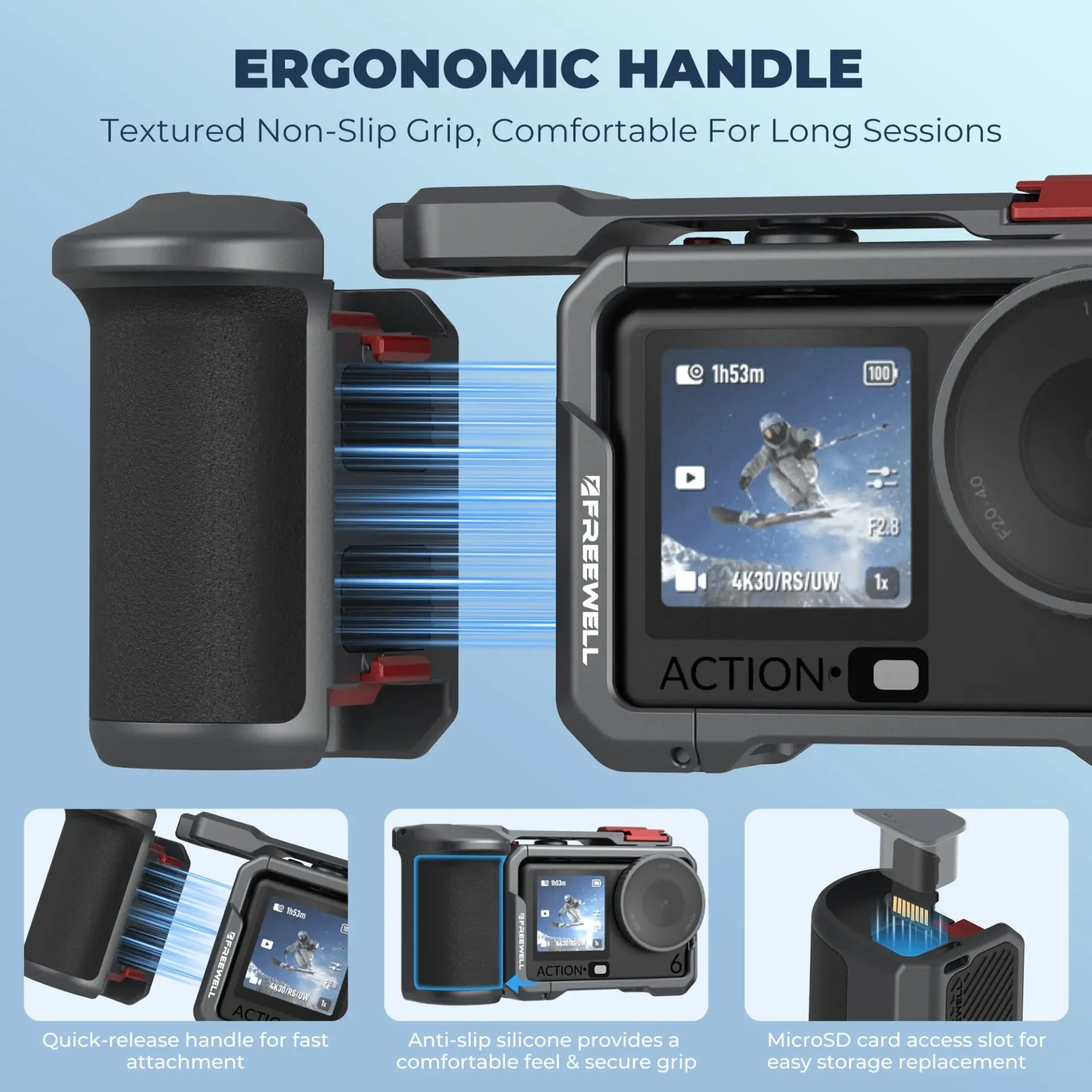 Freewell Freewell DJI Osmo Action 6 Creator Pro Cage Görsel 6