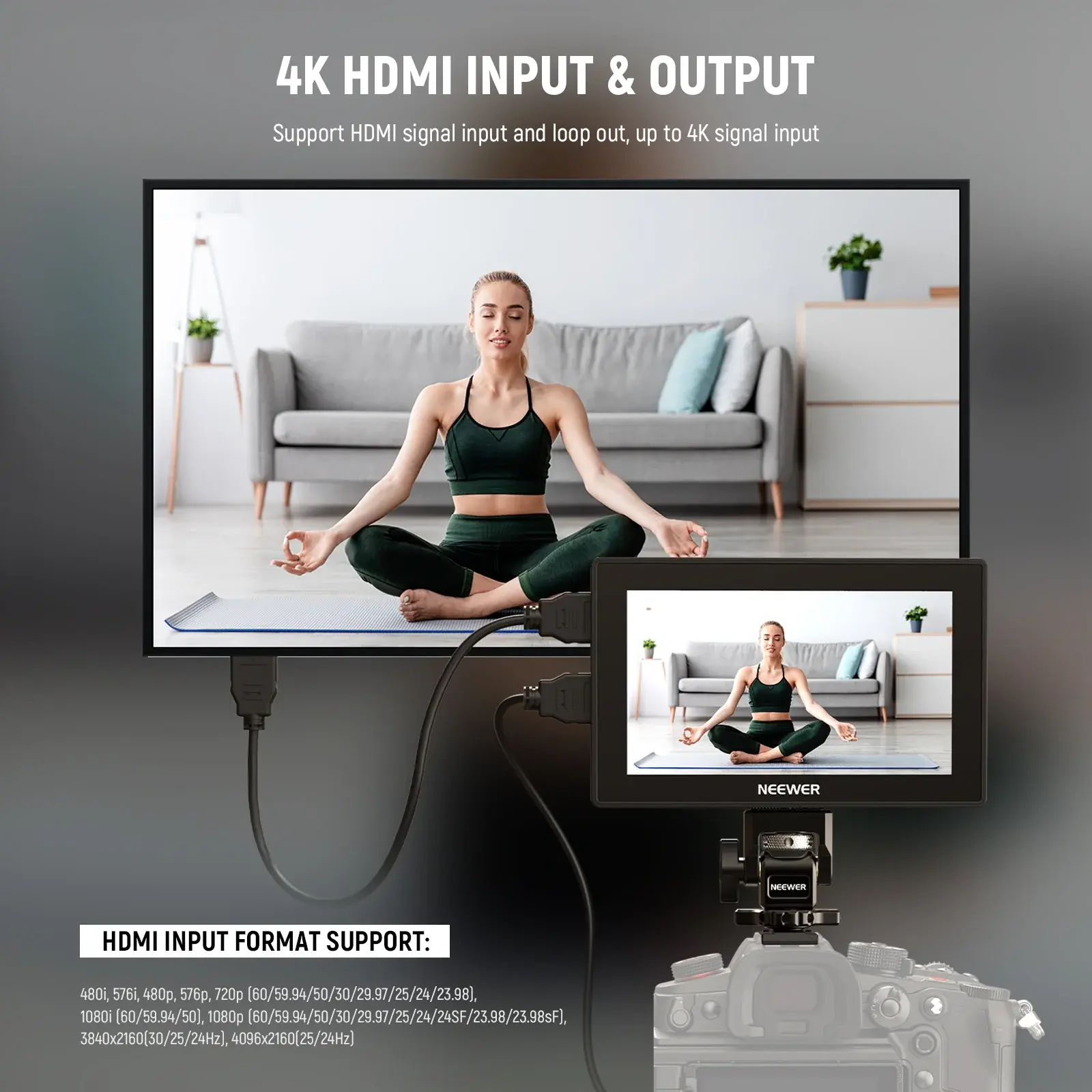 Neewer Neewer F500 Pro 5.5'' 2000 Nits 4K HDMI Dokunmatik Kamera Monitörü Görsel 6
