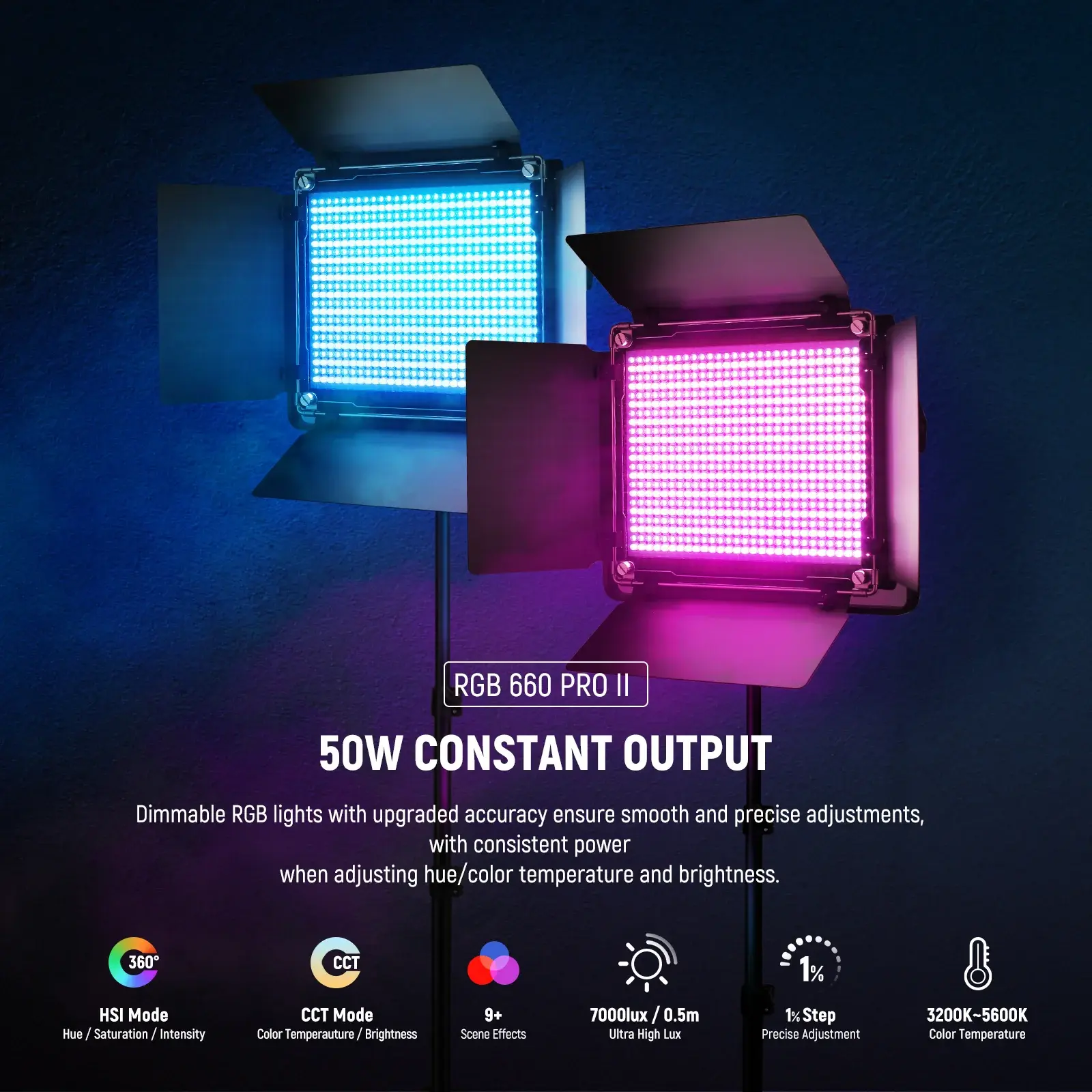 Neewer Neewer RGB660 Pro II RGB LED Video Işık Seti (2'li İkili Set) Görsel 8