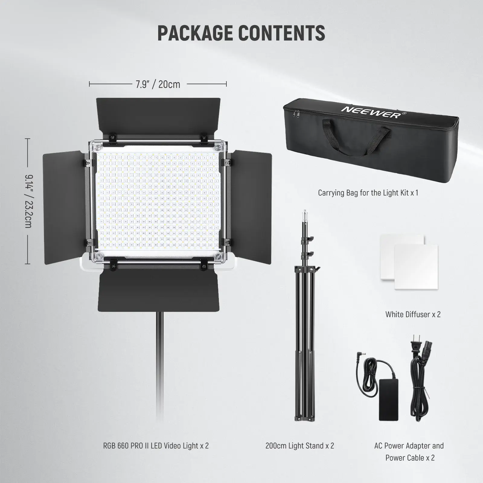 Neewer Neewer RGB660 Pro II RGB LED Video Işık Seti (2'li İkili Set) Görsel 3