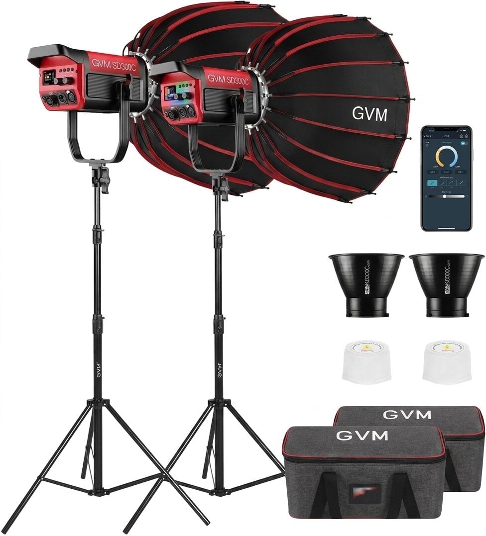 GVM Pro SD300C RGB & Bi-Color LED Video Işığı İkili Kit