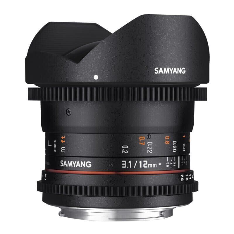 Samyang 12mm T3.1 VDSLR Full Frame Balıkgözü Sony E Sinema Lensi
