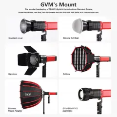 GVM PD60C 60W RGB Dahili Akülü 3'lü LED Işık Seti
