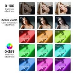 GVM 8RS RGB Kamera Üstü Dahili Akülü Mobil Led Işık (11x7cm)