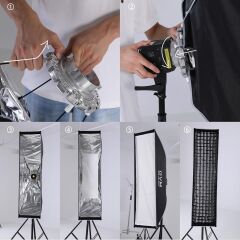GVM 30x120CM Kolay Kurulum Gridli Softbox