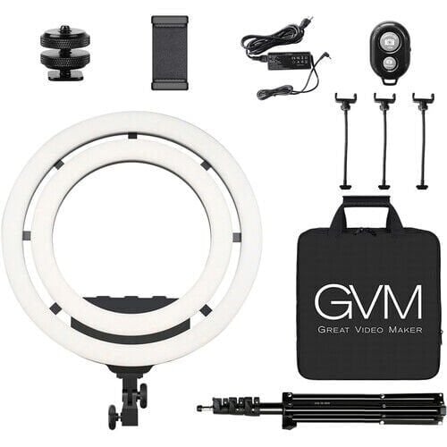 GVM Bi-Color & RGB LED Soft Double Ring Light (18'')