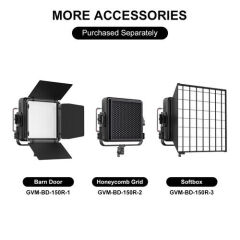 GVM YU150R 150W RGB LED Panel Işık (Hardcase)