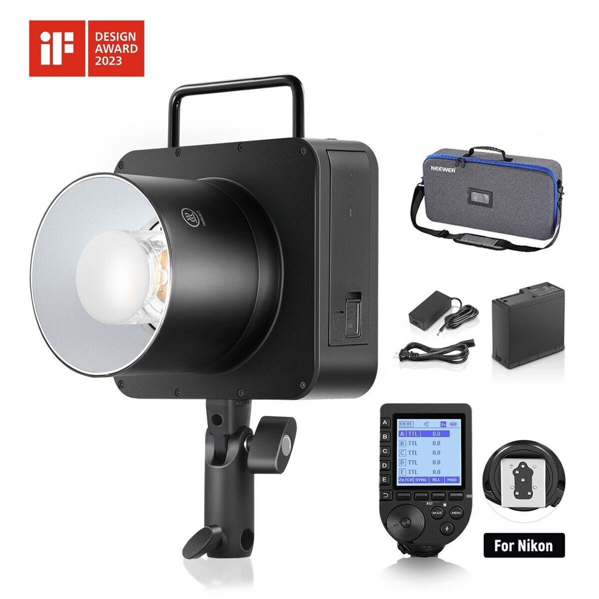 Neewer Q4 400W Akülü Flaş + QPRO-C Tetikleyici