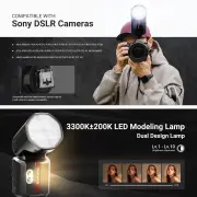 Neewer Z3R-S Sony Uyumlu 100W Yuvarlak Kafa Akülü Tepe Flaşı