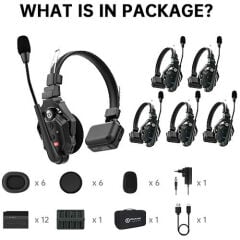 Hollyland Solidcom C1-6S Kablosuz Intercom Sistemi (6 Kullanıcı)