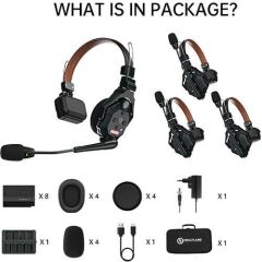 Hollyland Solidcom C1 PRO-4S Profesyonel Kablosuz Intercom Sistemi (4 Kullanıcı)