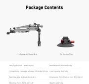 NEEWER GA022 Esnek Hidrolik Boom Kolu Vantuzu (GoPro Hero, DJI Osmo Pocket 3, Insta360 Uyumlu)