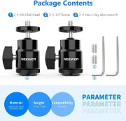 NEEWER ST-17 1/4'' Kamera Hot Shoe Adaptör Seti (2'li Paket)