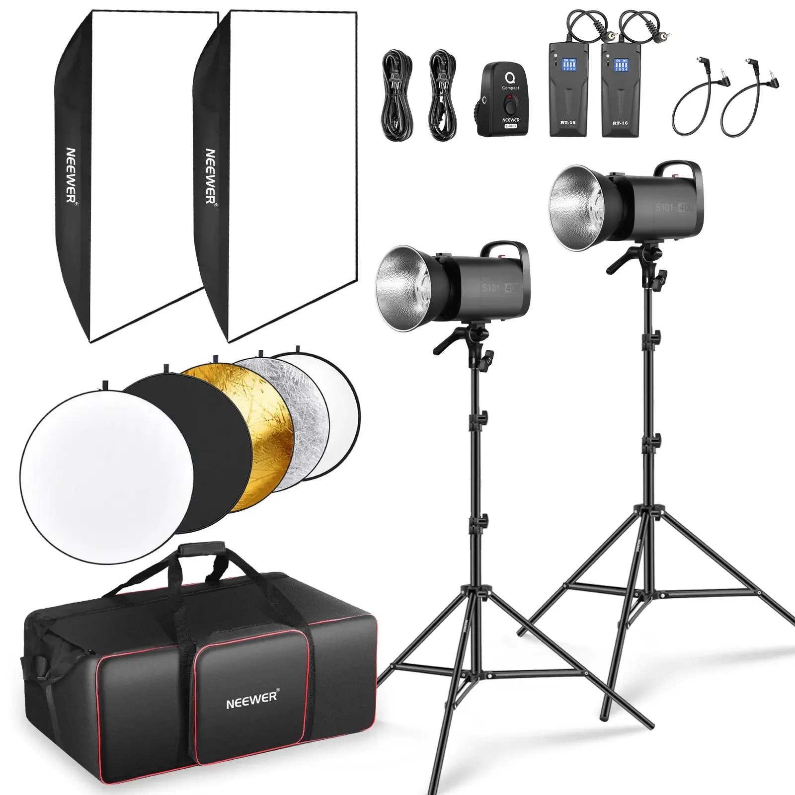 Neewer S101-400W 2'li Stüdyo Flaş Seti