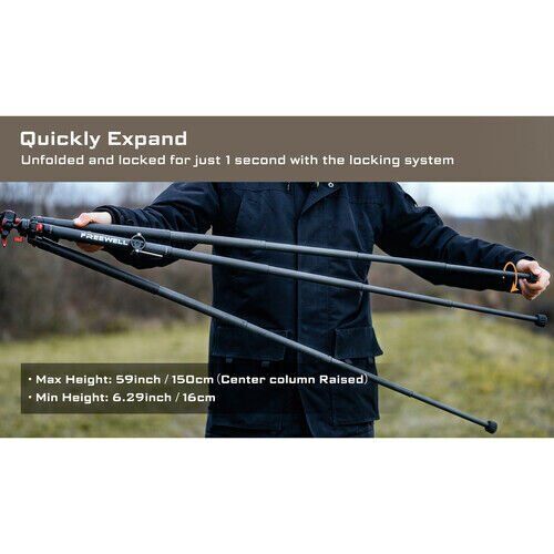 Freewell Freewell The Real Travel Karbon Fiber Tripod Görsel 4