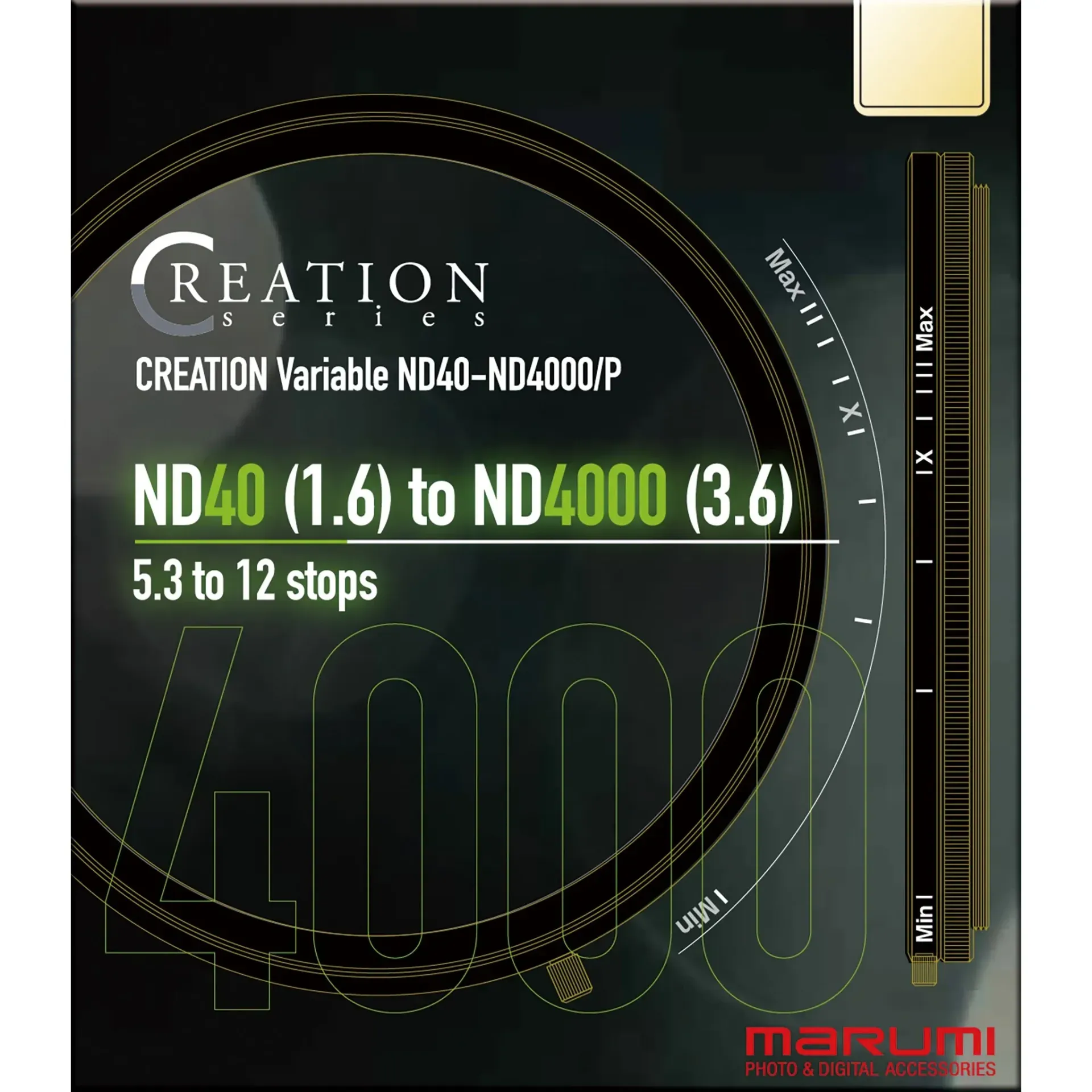 Marumi CREATION Variable ND40-ND4000/P 77mm Lens Filtresi