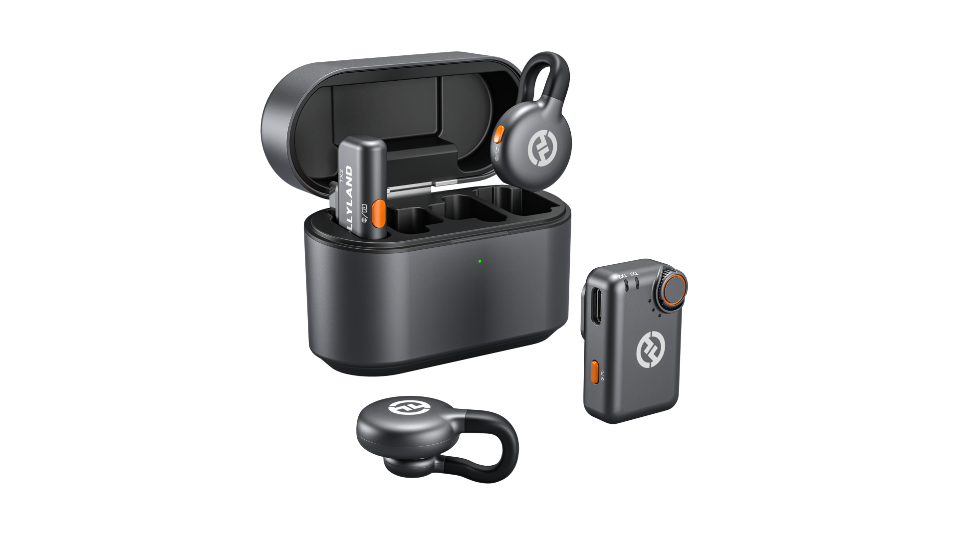 Hollyland Lark M2S Mini Combo İkili Kablosuz Mikrofon Sistemi - Siyah