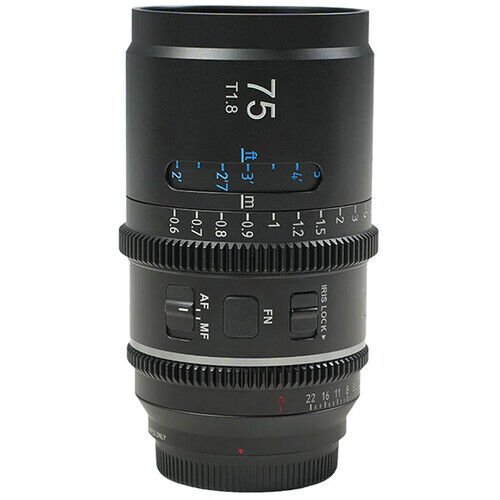 Sirui Astra Series AF 75mm T1.8 1.33x Full Frame Blue Flares Anamorphic Sony E Mount Lens
