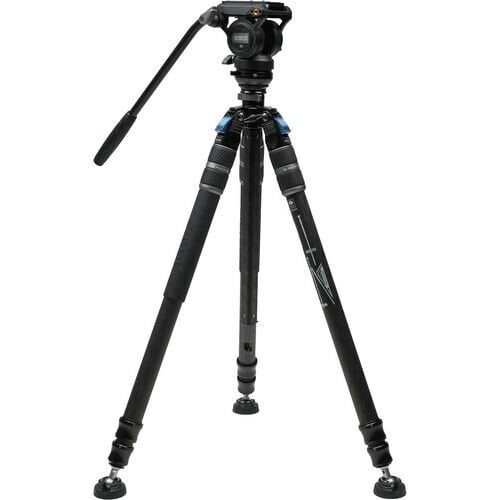 Sirui SVS60 Karbon Fiber Video Tripod +S3 Fluid Video Kafa +SVM-LF Monopod Tabanı +SVS-3L Tripod Base with Pedal Video Kit