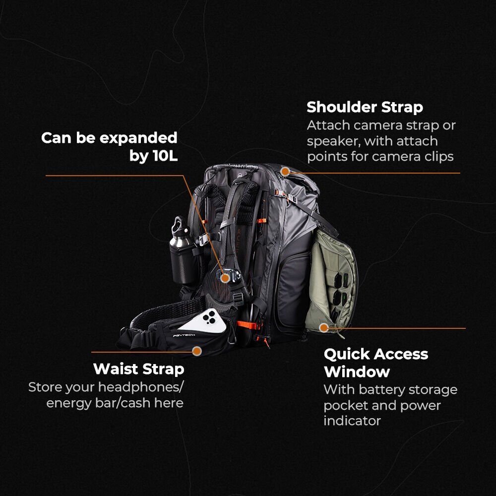 Pgytech Pgytech OnePro Flex Backpack 40L Kamera Bölmeli Fotoğraf Sırt Çantası Görsel 7