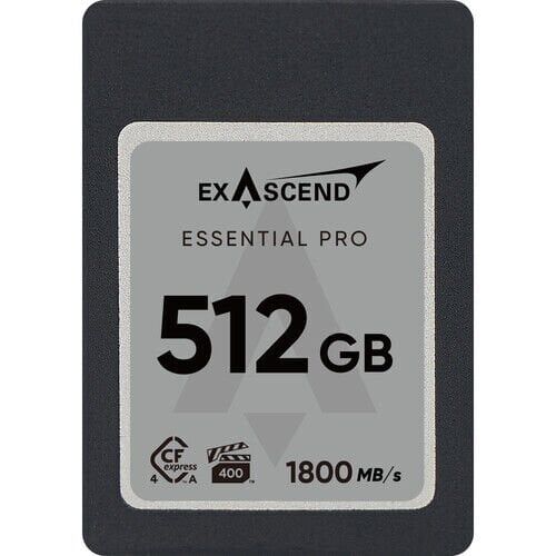 Exascend Essential PRO 512GB CF Express 4.0 Type A YENİ - VPG400-certified - up to 1,800 MB/s read and 1,650 MB/s write