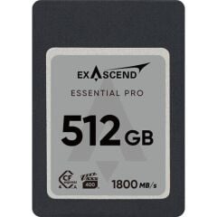 Exascend Essential PRO 512GB CF Express 4.0 Type A YENİ - VPG400-certified - up to 1,800 MB/s read and 1,650 MB/s write