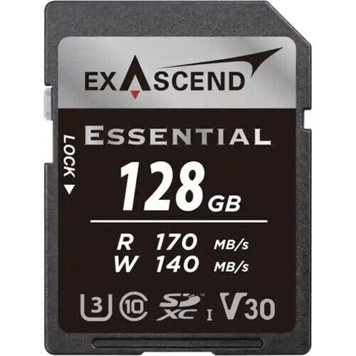 Exascend Essential 128 GB V30 UHS I SD 170Mb/S Read - 140Mb/S Write