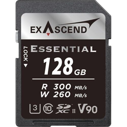 Exascend Essential 128 GB V90 UHS II SD 300Mb/S Read - 260Mb/S Write