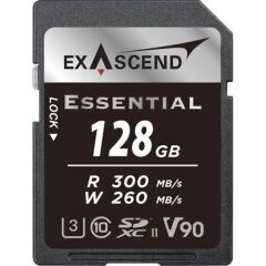 Exascend Essential 128 GB V90 UHS II SD 300Mb/S Read - 260Mb/S Write