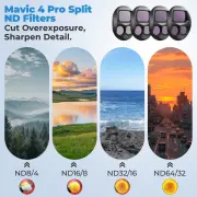 Freewell DJI Mavic 4 Pro ND Filters 4 Pack - SPLIT - Standard Day