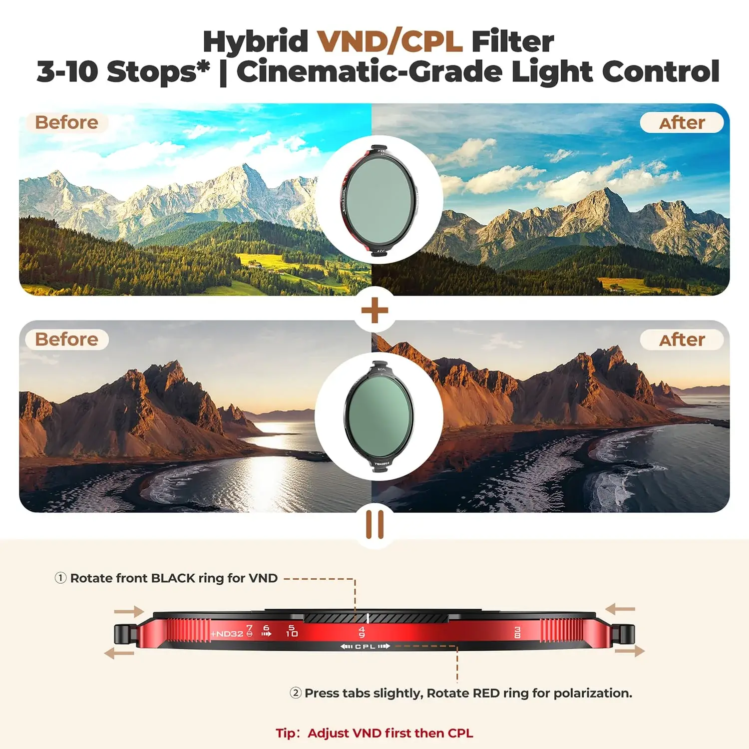 Freewell Freewell Real Locking VND/CPL All Day Kit 82mm Lens Filtre Seti Görsel 6