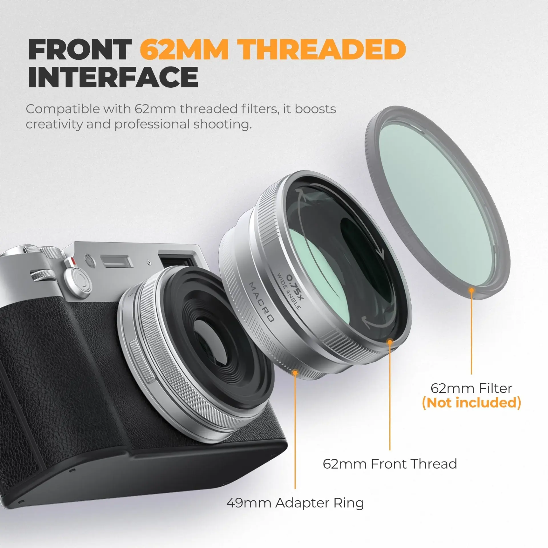 Freewell Freewell 2'si 1 Arada Geniş Açı Makro FUJIFILM X100 Serisi Lens Filtresi Görsel 3