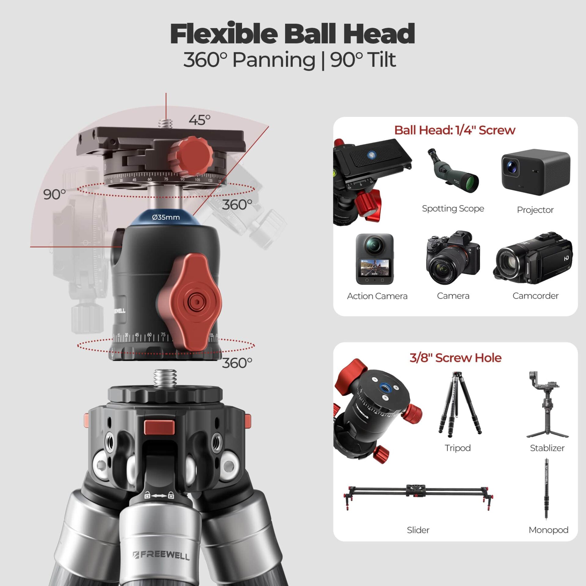 Freewell Freewell The Real Multi 5'i 1 Arada Tripod Görsel 5