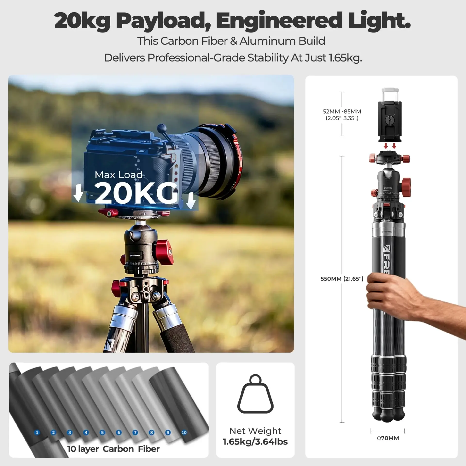 Freewell Freewell The Real Multi 5'i 1 Arada Tripod Görsel 3
