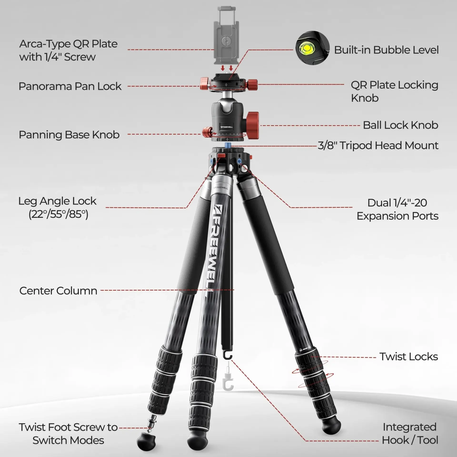 Freewell Freewell The Real Multi 5'i 1 Arada Tripod Görsel 2