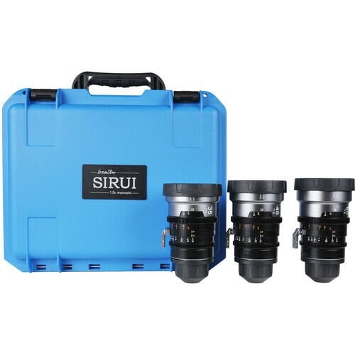 Sirui IronStar Series T1.9 Full-Frame 1.5x Blue Flare Anamorphic 3'lü Arri PL/Canon EF Lens Kit