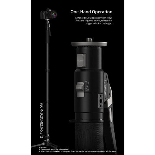YC Onion YC Onion Pineta Pro FH60S Karbon Fiber Video Monopod Kit Görsel 8