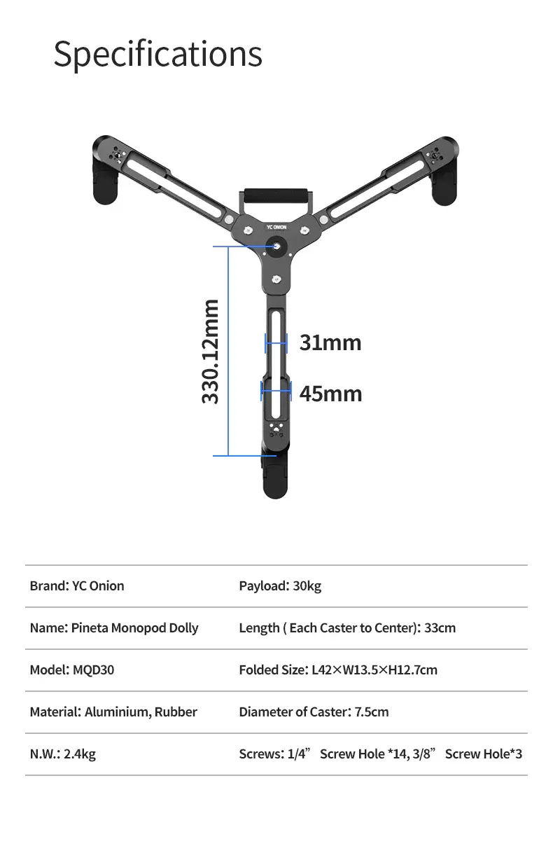 YC Onion YC Onion Pineta Pro Dolly Kamera Dolly Görsel 3