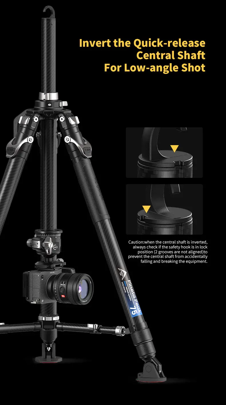 YC Onion YC Onion Pineta & CB7 Cedar Fluid Head Karbon Fiber Tripod Kit Görsel 6