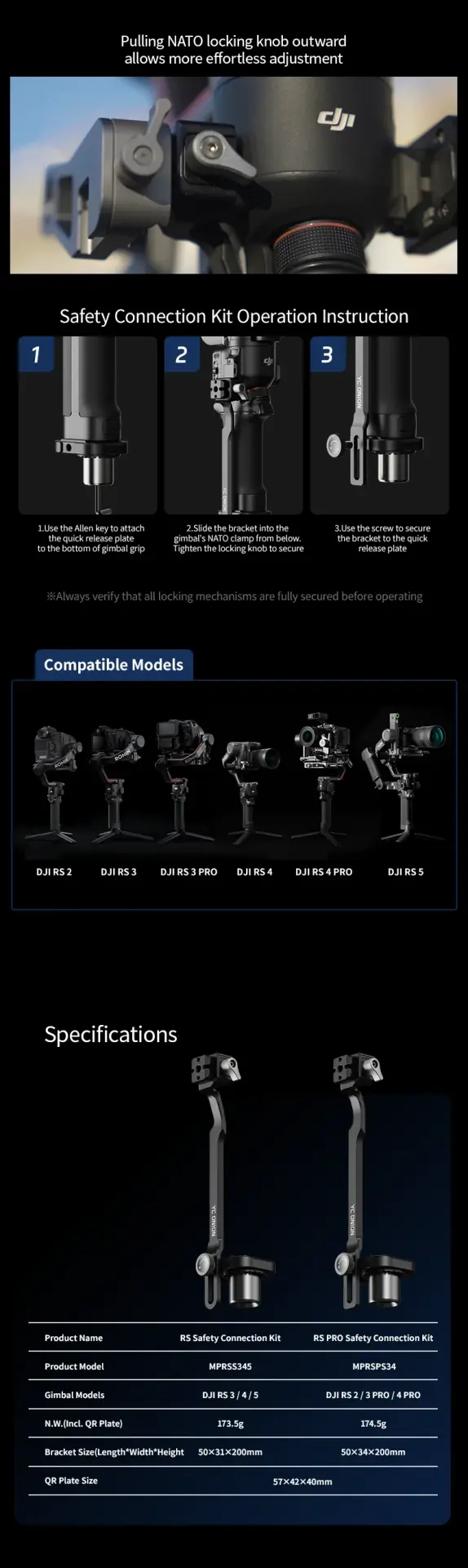 YC Onion YC Onion Teleskopik Uzatma Kolu ve RS Pro Bağlantı Kiti Gimbal Aksesuarı Görsel 8