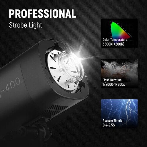 Neewer S101-400W Pro Profesyonel Stüdyo Flaşı (Tek) Görsel 3