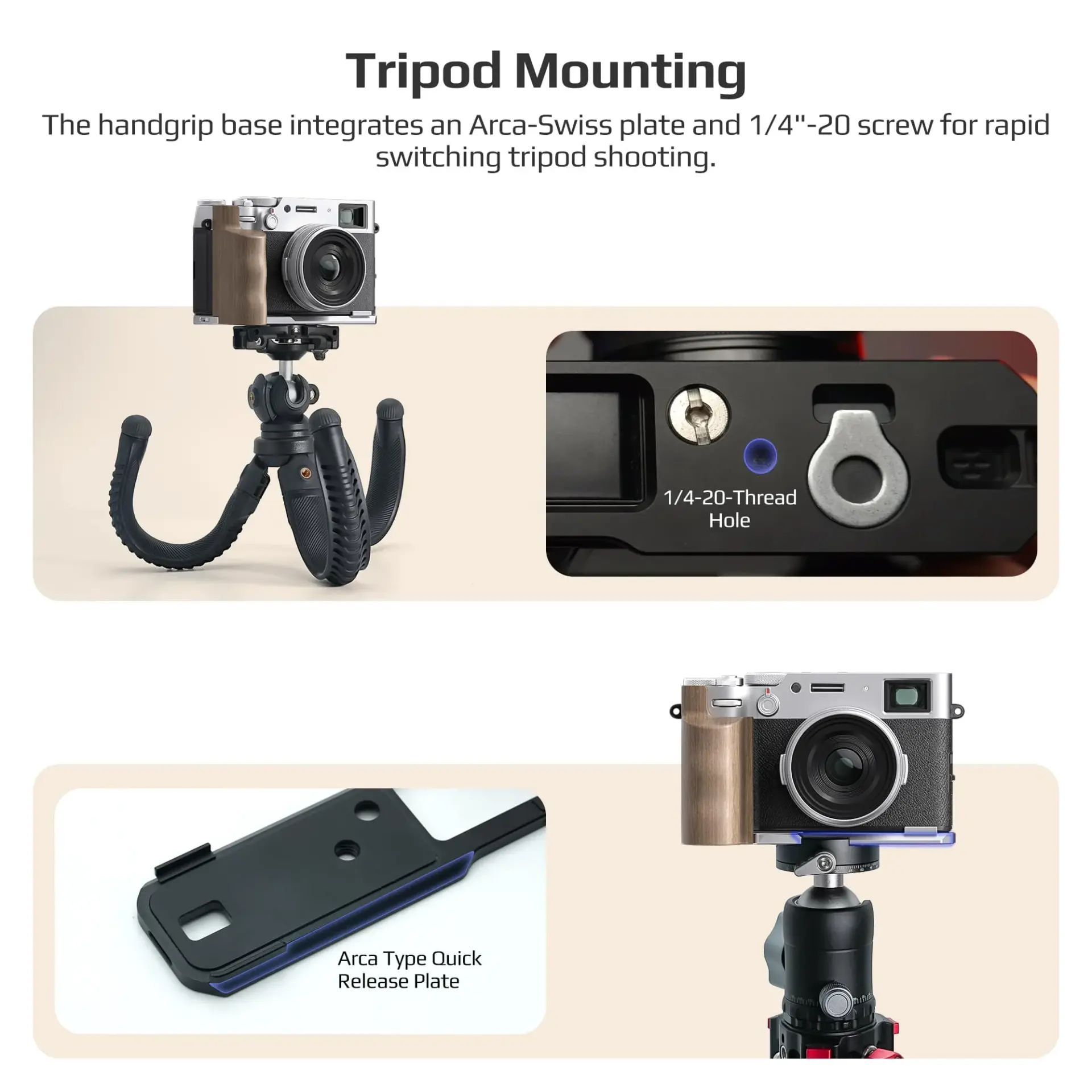 Freewell Freewell Fuji X100VI L Bracket Premium Grip Gri Kamera Braketi Görsel 4
