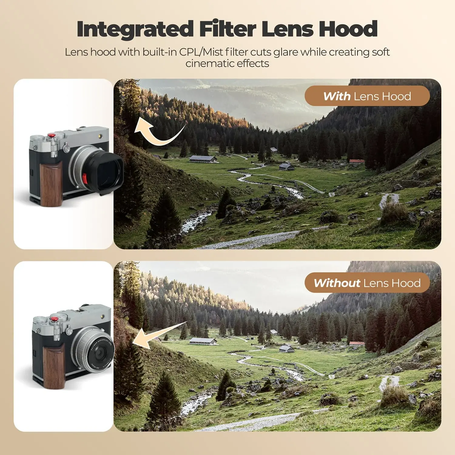 Freewell Freewell Fuji GFX100RF Real Lens Hood Parasoley Görsel 6