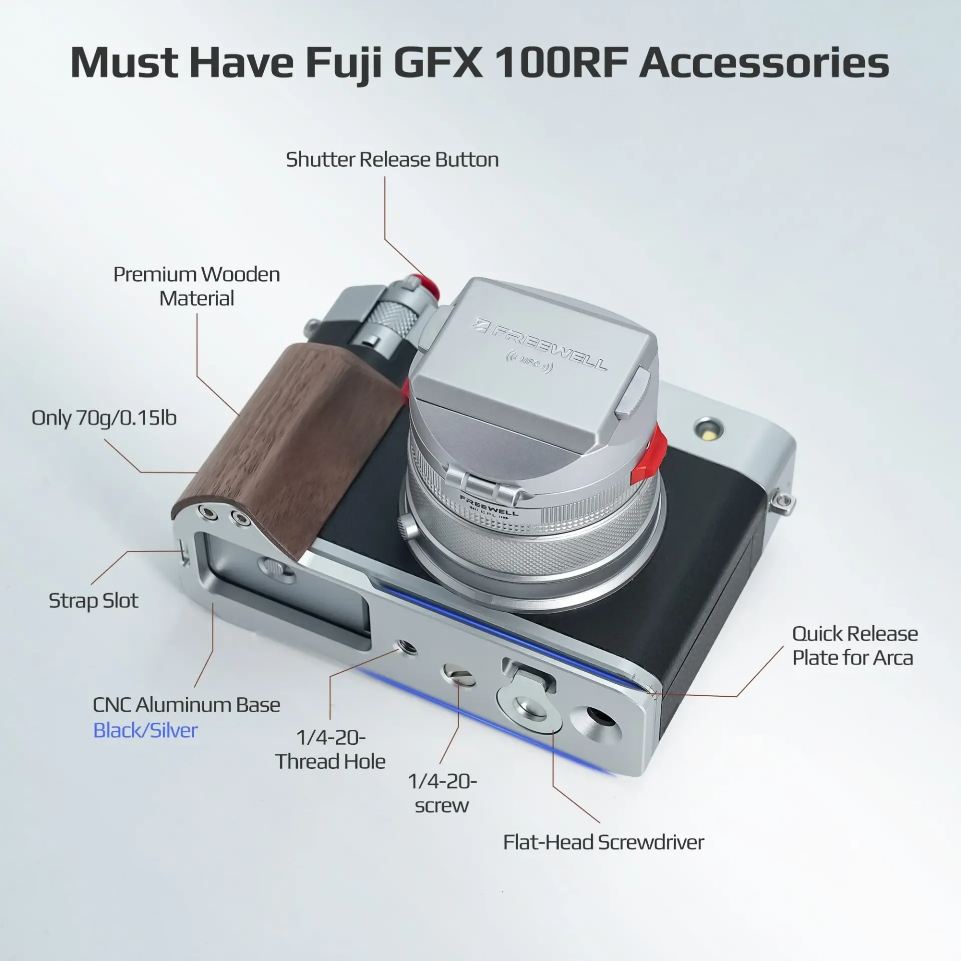 Freewell Freewell Fuji GFX100RF L Bracket Premium Grip Kamera L Braketi Görsel 6